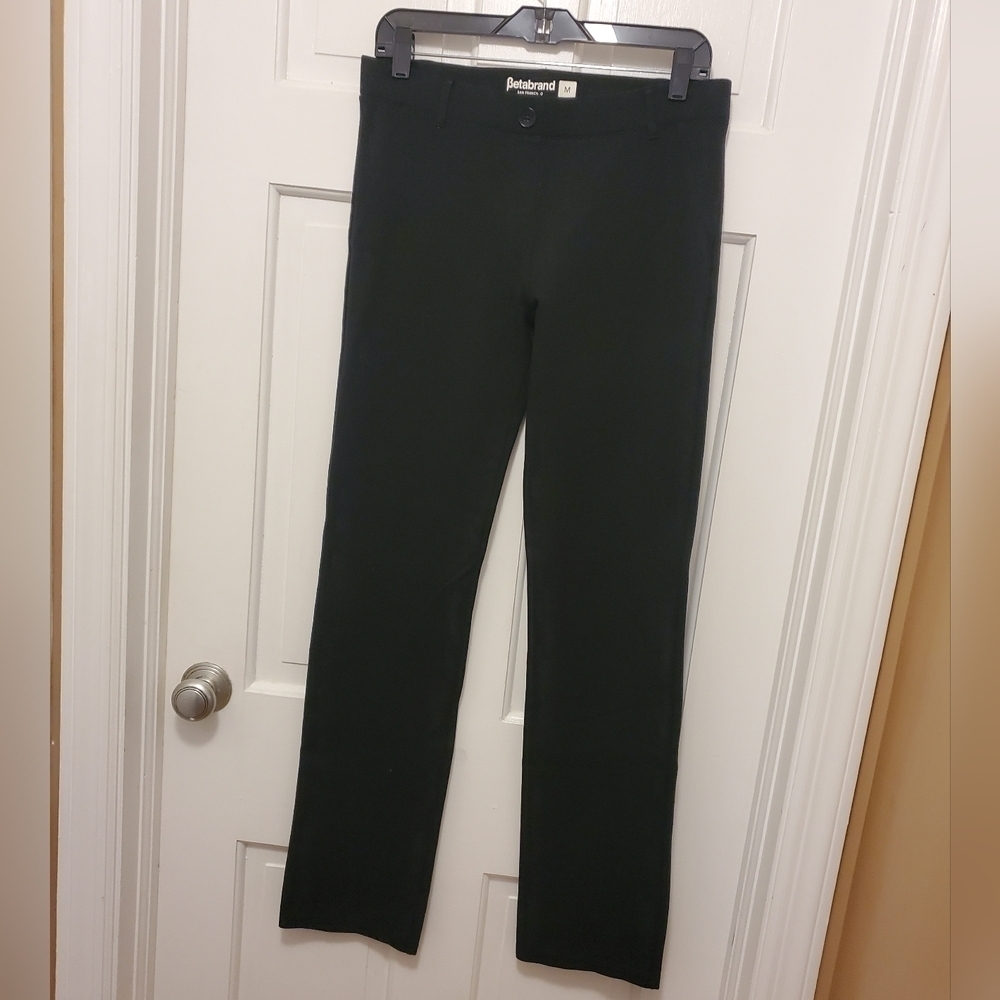 Betabrand Black Ponte Knit Pull-on Pants Size Medium, Classic